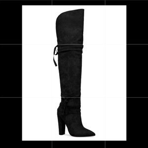 SOLD—> FAUX SUEDE OVER THE KNEE BOOTS